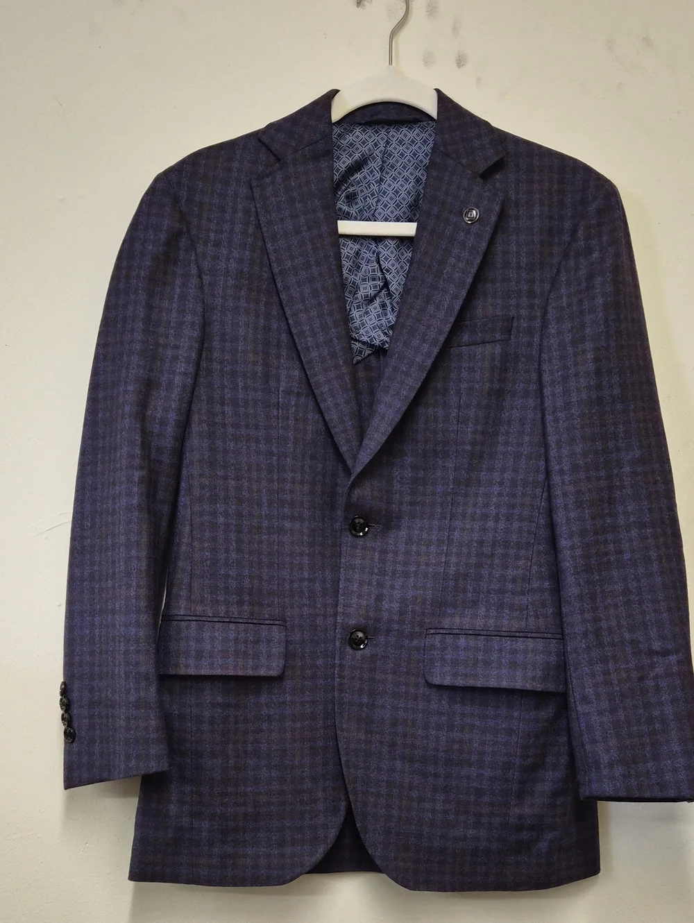 Ted Baker London Blue Checks Two-Button Sport Coat Size 46 R